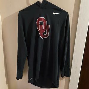 mens nike dri fit oklahoma longsleeve t shirt hoodie. xl. black.
